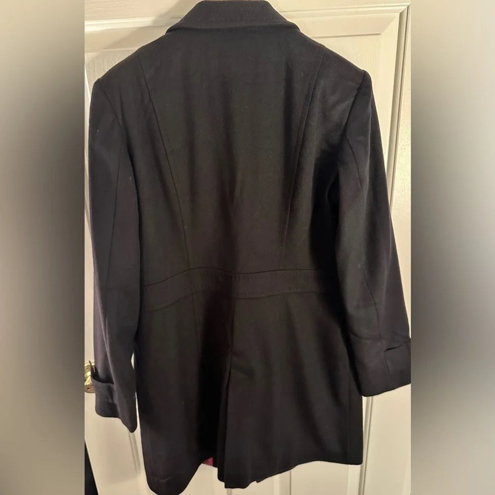 NWOT Faconnable Women’s Navy Wool and Cashmere Long Coat Size Large - Picture 4 of 8